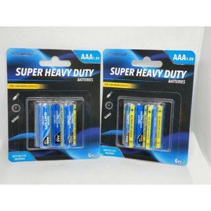 Lot Of 2 E-Circuit AAA Non Mercury 6 Pack Super Heavy Duty Battery Bundle